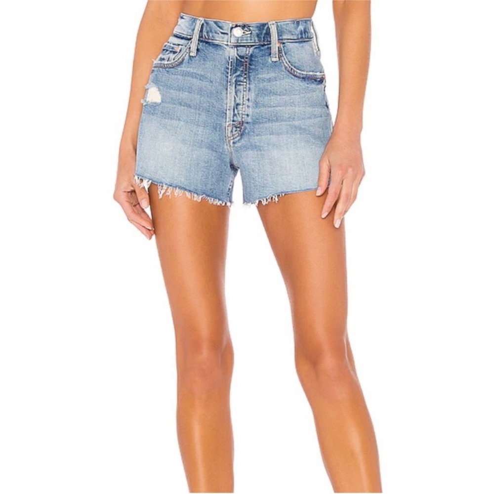 Mother Tomcat Kick Fray Short true confessions wash denim shorts NWT